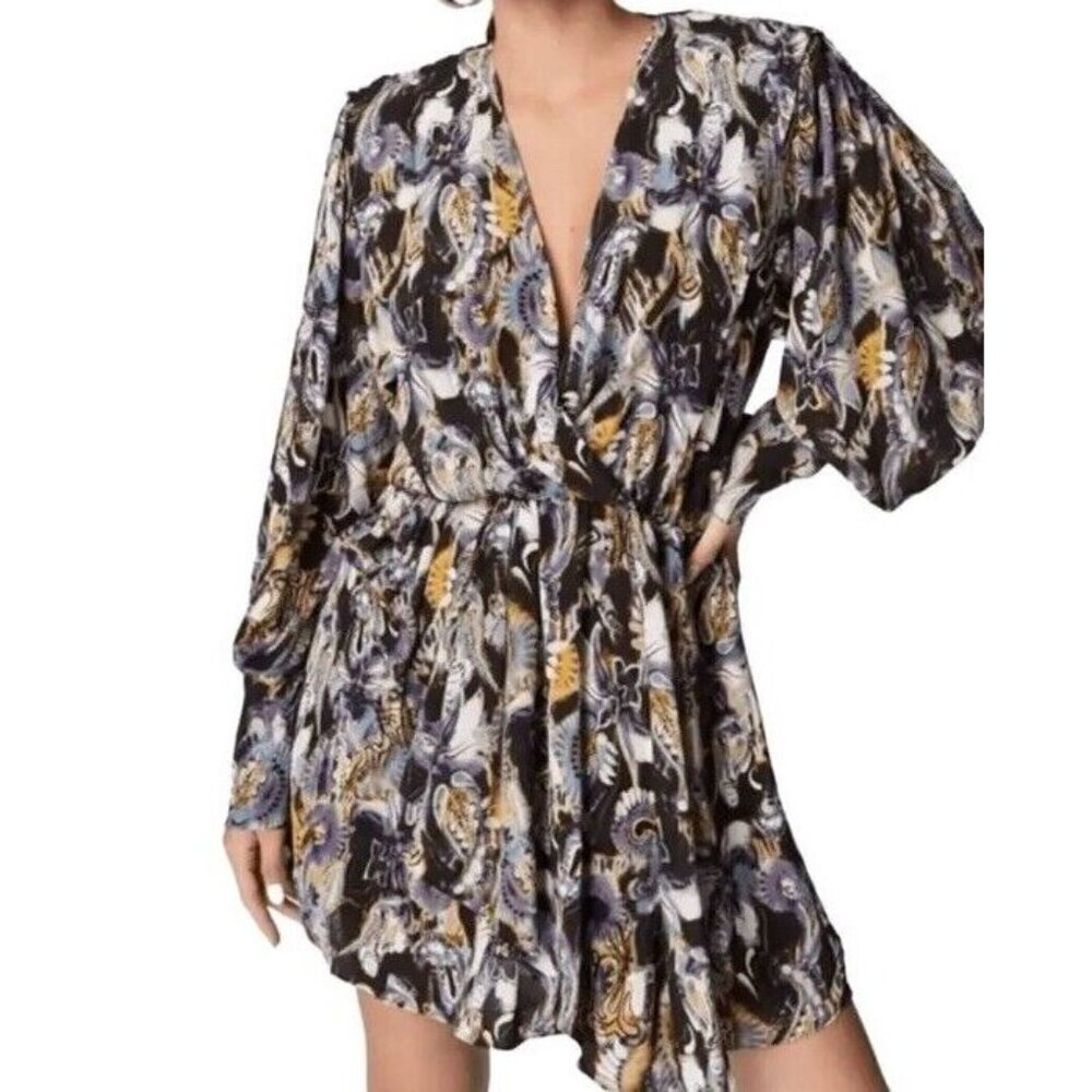 IRO Damie Dress Size 34 FR /US 2 Asymmetrical Mini Designer Luxury Western Boho